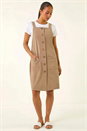 Stone Petite Corduroy Pinafore Dress, Image 2 of 6