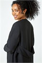 Black Petite Woven Kimono Jacket, Image 1 of 5