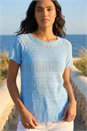 Blue Crochet Knit Top, Image 1 of 4