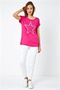 Pink Embellished Star Print T-Shirt , Image 4 of 5