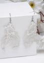 White Hollow Fish Shaped Earrings, Image 2 of 5