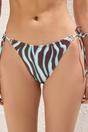 Multi Zebra Print Tie Side Bikini Bottom, Image 2 of 3