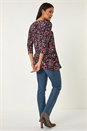 PINK Floral Print Swing Stretch Tunic Top, Image 4 of 5
