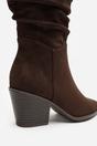 Dark Brown Drelia Ruched Western Knee High Boot, Image 4 of 4