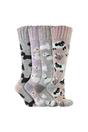 Multi 4 Pairs Long Soft Lounge Bed Socks for Ladies, Image 1 of 2