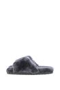Grey Fenland England Grey 'Suzy' Real Sheepskin Fur Fluffy Sliders, Image 3 of 4