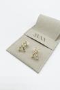 Gold Pearl & Crystal Cross Earrings, Image 1 of 3