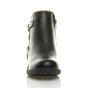 Black Low Heel Gold Zip Ankle Boots, Image 6 of 6