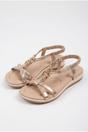 Gold iKrush Gold Saoirse Embellished Strappy Flat Sandals, Image 2 of 5