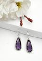Lilac Diva Collection Crystal Simulated Almond Drop Earrings, Image 2 of 5