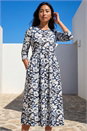 Navy Petite Floral Midi Dress, Image 1 of 4