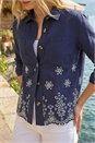 Navy  Broderie Cotton Lace Jacket, Image 5 of 5