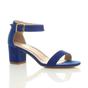 Royal Blue AJVANI Royal Blue Mid Block Heel Ankle Strap Sandals, Image 1 of 6