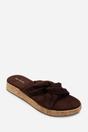 Dark Brown Where's That From Dark Brown Bowite Knotted Open Toe Low Wedge Sandal, Image 3 of 6