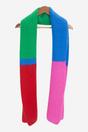 Multi Bright Colour Block Winter Scarf, Image 2 of 2