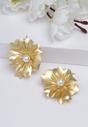 Gold Floral stud Earrings, Image 2 of 5