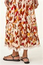 Rust Abstract Tassel Trim Maxi Dress, Image 5 of 5
