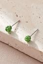 Green Mia Gioielli Green Sterling Silver Disco Ball Studs, Image 2 of 2