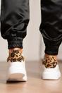 White Femme Luxe White Leopard Print Chunky Trainers - Julia, Image 3 of 3