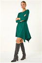 Forest Asymmetric Textured Pleat Stretch Dress, Image 1 of 5