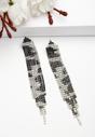 Black Diva Collection Long Fringe Chandelier Earrings, Image 2 of 5