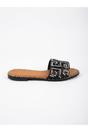 Black Pearl Geometric Rhinestone Embellished Sliders, Image 1 of 6