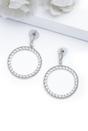 Silver Dazzling Hoop Drop Earrings, Image 2 of 4