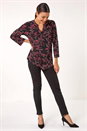 Red Textured Abstract Print Top, Image 2 of 5