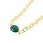 Green Statement Glass Emerald Paperclip Gold Plated Necklace, Image 1 of 1