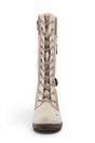 Cream Womens Heeled Combat Boots - M0162002, Image 4 of 7