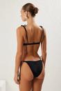 Black Underwired Balconette Tie Side Bikini Set with Strappy Detail, Image 4 of 4