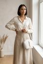 White Pebble Faux Leather Crossbody Bag - Asyanima, Image 3 of 3