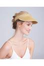 Beige Cohen - Metallic Stripe Straw Sun Visor - Beige, Image 1 of 1