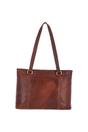 Tan Real Leather Vintage Medium Handbag, Image 3 of 3