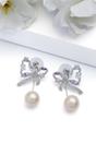 Silver Silver colored Butterfly Drop Earrings, Image 2 of 4