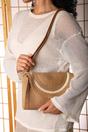 Brown Alto Raffia Fold Over Clutch Bag, Image 6 of 6