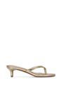 Gold XY LONDON Gold 'Violet' Slip On Flip Flop Kitten Heel Mule Heeled Sandals, Image 1 of 6