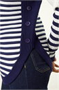 Ivory  Stripe Zip Front Ribbed Knit Jumper , Image 5 of 5
