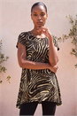 Natural Zebra Print Hanky Hem Top, Image 1 of 4
