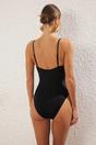 Black Bandeau Cut Out Detail Swimsuit with Hardware Accent, Image 3 of 3