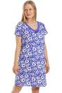 Navy Floral Print Cotton Nightshirt, Image 3 of 5
