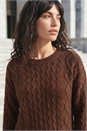 Chocolate Cable Knit Jumper, Image 4 of 4
