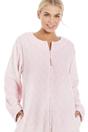 Light Pink Camille Lingerie Light Pink Supersoft Diamond Print Zip Up Housecoat, Image 5 of 5
