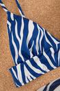 Multi Zebra Pattern Triangle Adjustable Strap Bikini Top, Image 3 of 3