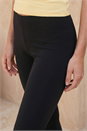 Black Elastic Waist Stretch Cropped Leggings , Image 4 of 4