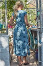 Blue Floral Print Utility Midi Dress, Image 2 of 4