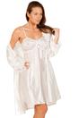 Ivory Camille Lingerie Ivory Satin Chemise And Wrap Set, Image 2 of 5