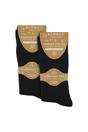 Black 6 Pack Ladies Bamboo Non Elastic Socks Soft Breathable Everyday Comfort, Image 2 of 3