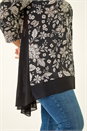 Black Curve Floral High Low Top, Image 5 of 5