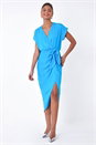 Blue Dusk Wrap Tie Detail Wrap Dress, Image 2 of 5
